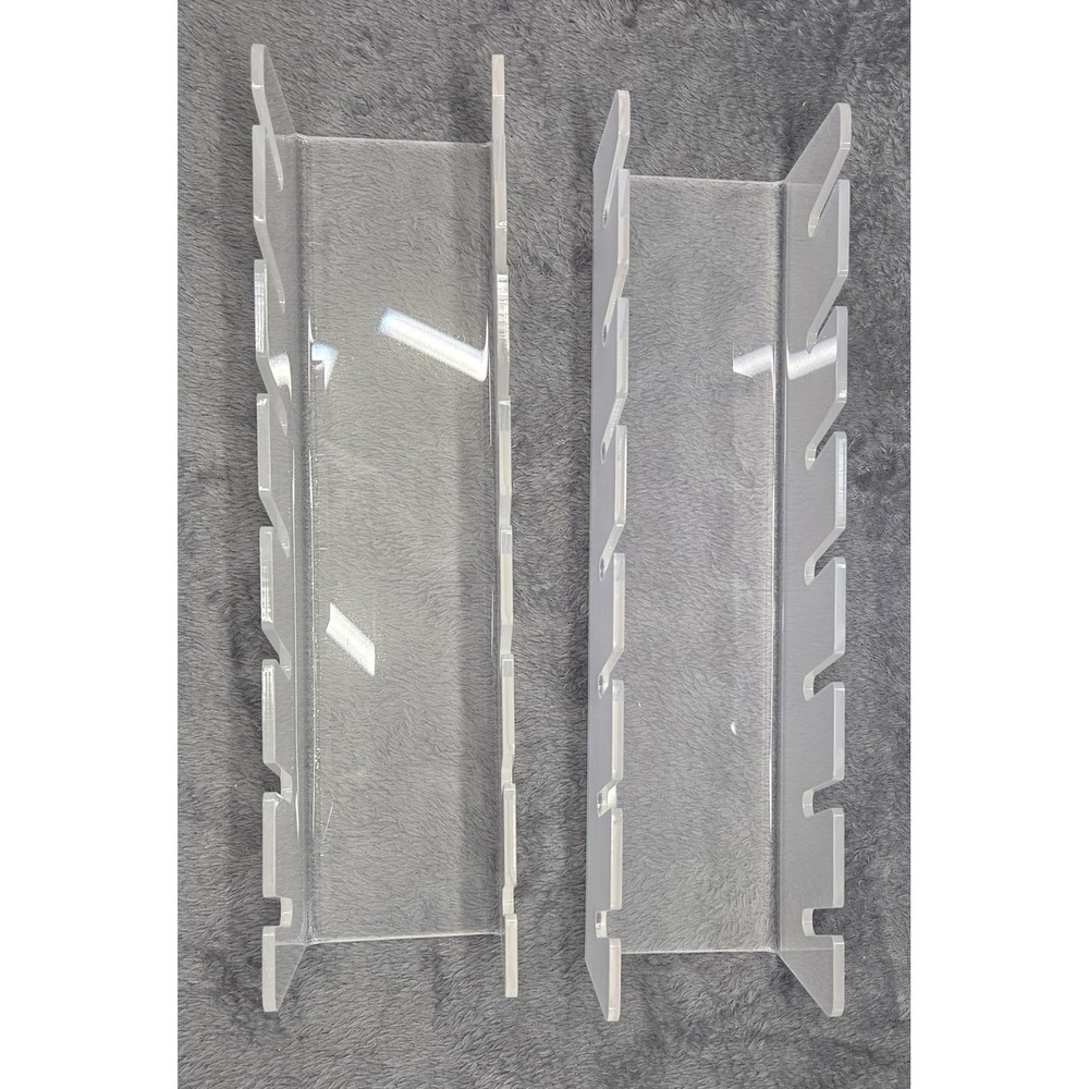 Clear Acrylic Hat and Sunglass Organizer Rack Set of 2 Slotted Display Stands